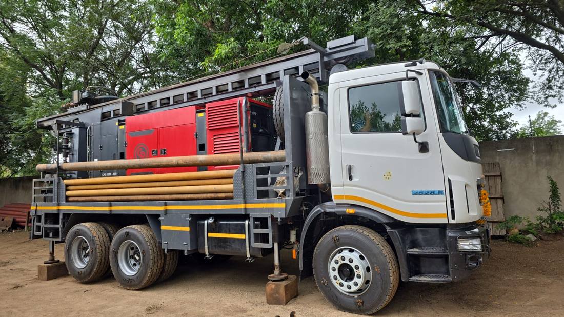 Aqualine Drilling rig truck on site